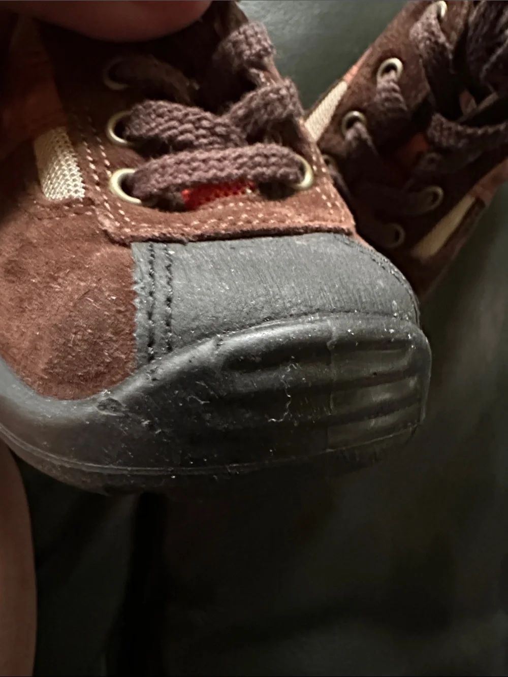 Ecco kids Brown and Orange Suede Lace-Up Sneaker booties